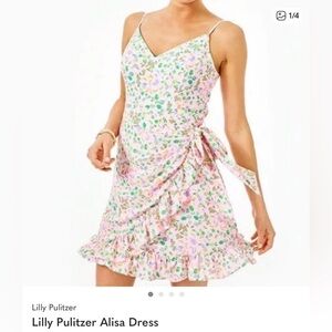 Lilly Pulitzer Pastel Floral Wrap Mini Dress